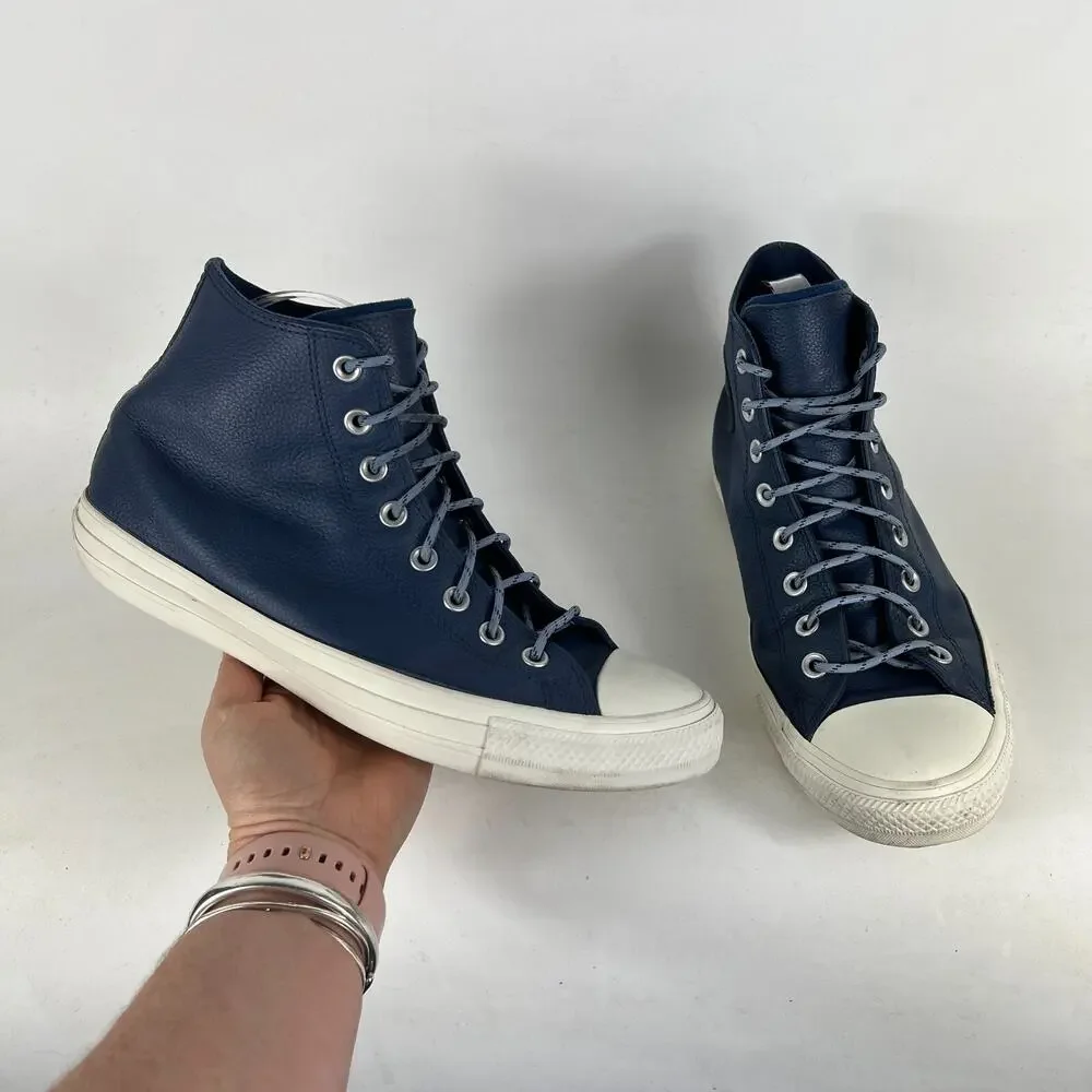 Converse CTAS Hi Limo Sneaker Womens 9 Blue Leather Skateboard Shoes 163338C - Picture 1 of 10